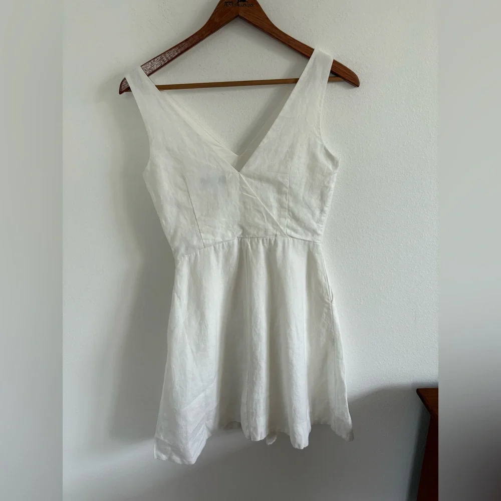 Gap 100% Linen Fit & Flare Preppy Sleeveless Dress size 0P - Picture 6 of 12